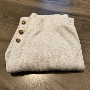 P.J. Salvage Light Gray Knit Pants with Tortoise Button Accents